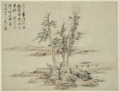 Landschaft im Stil der alten Meister: nach Ni Zan (1301-1374), Cao Zhibo (1272-1355) von Lan Ying