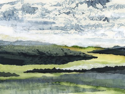 Serene Aquarelllandschaft von Lara Eckerman