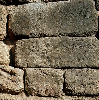 Mauern in der Nähe des Löwentors: Stätte der antiken Stadt Mykene, Peloponnes (1500-1100 v. Chr.) Griechenland von Late Helladic Period Mycenaean