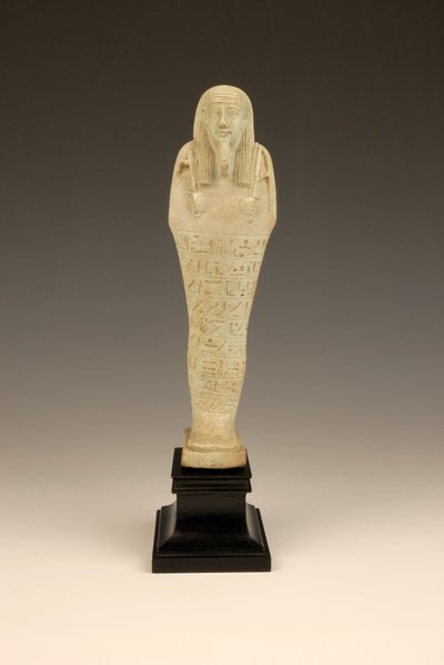 Shabti von Imhotep, 380-342 v. Chr. (Faience & grüner Glanz) von Late Period Egyptian