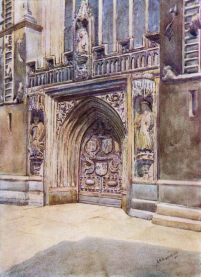 Bath Abbey, Westtür (Farblitho) von Laura Annie Happerfield