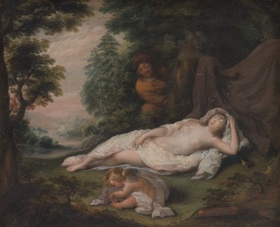 Schlafende Nymphe von einem Mann beobachtet von Laurentius de Neter