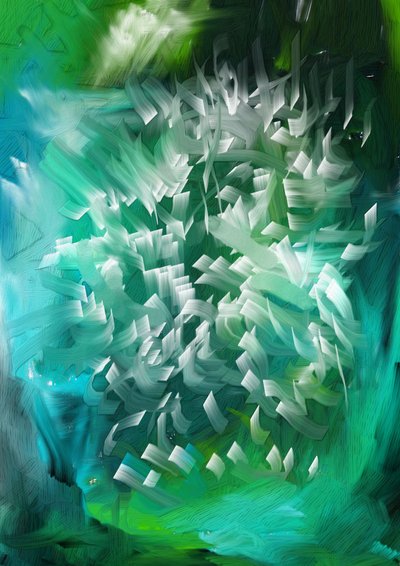 Fließende Aqua-Pinselstriche von Lembayung senja studio [Vintage Poster]