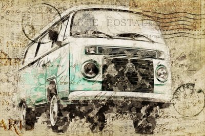 Nostalgischer Reisevan von Lembayung senja studio [Vintage Poster]