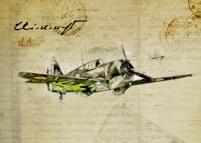 Vintage Luftfahrt Skizze von Lembayung senja studio [Vintage Poster]