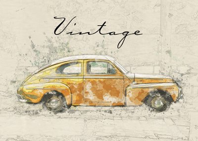 Vintage Auto Skizze von Lembayung senja studio [Vintage Poster]
