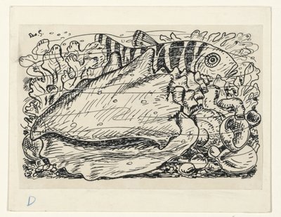 Fisch und Muschel im Wasser von Leo Gestel (signed by artist)
