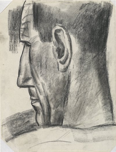 Kopf eines Mannes von hinten gesehen und im Profil von Leo Gestel