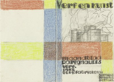 Maandblad Verf en Kunst van P.A. Regnault (Entwurf in Farbe) von Leo Gestel