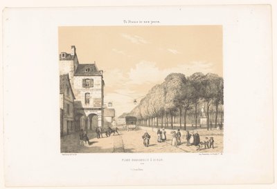 Blick auf die Place Du Guesclin in Dinan von Leon Auguste Asselineau