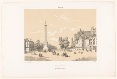 Blick auf den Place Maréchal-Foch und die Cours Saint-Pierre in Nantes von Leon Auguste Asselineau