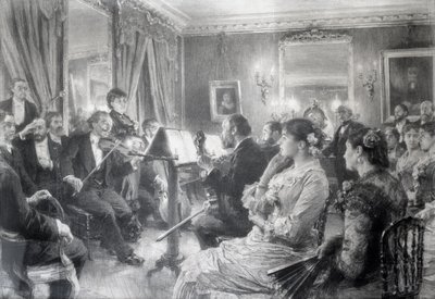 Das Quartett oder Der musikalische Abend im Haus von Amaury Duval, 1881 von Leon Augustin Lhermitte