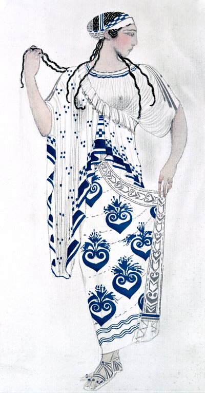 Kostümentwurf für Ida Rubinstein als Helena im Ballett Helena von Sparta von Leon Bakst