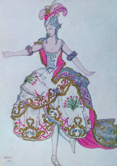 Kostümentwurf für die Fee Nelke, aus Dornröschen von Leon Bakst