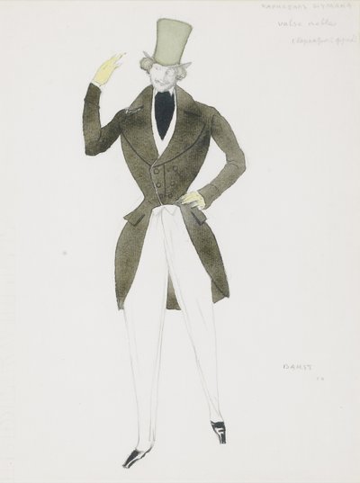 Kostümentwurf für das Ballett Carnaval von R. Schumann von Leon Bakst