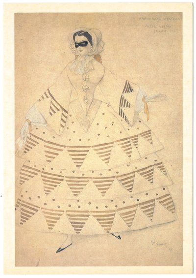 Kostümentwurf für das Ballett Carnaval von R. Schumann von Leon Bakst