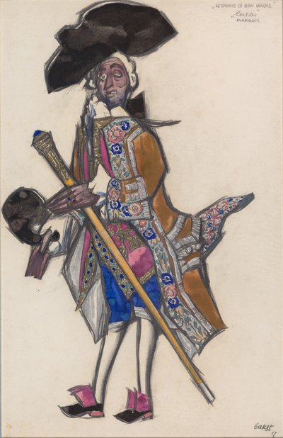 Kostümentwurf für das Ballett Die gutgelaunten Damen von Scarlatti von Leon Bakst