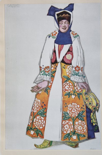 Kostümentwurf für die Oper Sadko von N. Rimski-Korsakow, 1917 von Leon Bakst