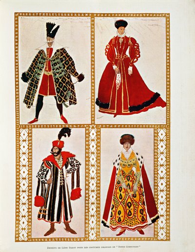 Kostüme für die Polonaise Boris Godunov von Modest Mussorgsky von Leon Bakst