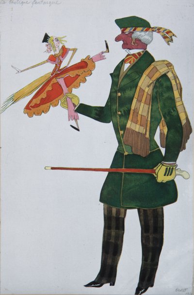 Engländer. Kostümentwurf für das Ballett Der magische Spielzeugladen von G. Rossini, 1919 von Leon Bakst