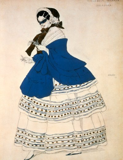 Estrella, Entwurf für ein Kostüm für das Ballett Karneval, komponiert von Robert Schumann, 1919 von Leon Bakst