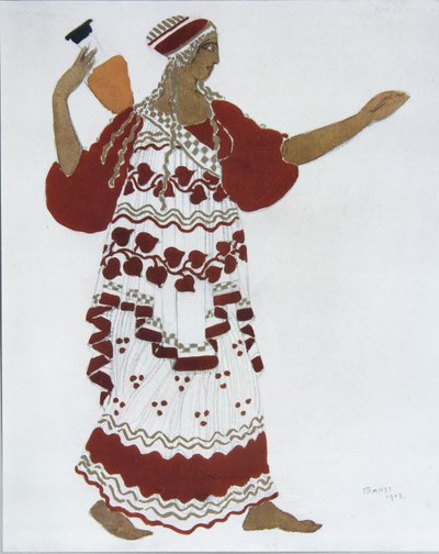 Nymphe. Kostümentwurf für das Ballett Der Nachmittag eines Fauns von C. Debussy, 1912 von Leon Bakst