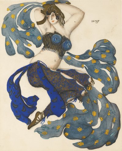 Odaliske. Kostümentwurf für das Ballett Scheherazade von N. Rimski-Korsakow von Leon Bakst