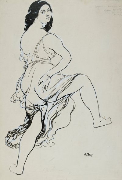 Porträt von Isadora Duncan beim Tanzen, frühes 20. Jahrhundert von Leon Bakst