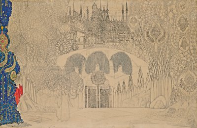Bühnenbild für das Ballett Der Feuervogel von I. Stravinsky von Leon Bakst