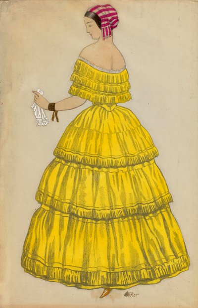 Kostüm für das Ballett "Les papillons" unter der Regie von Robert Schumann (1810-1856) von Leon Bakst