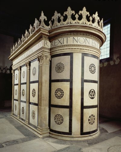 Der kleine Tempel des Heiligen Grabes in der Capella Rucellai, 1467 (Marmor) von Leon Battista Alberti