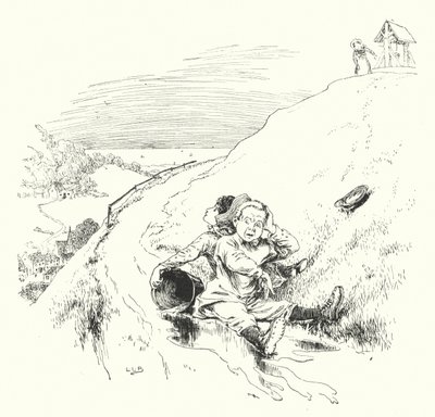 Jack und Jill gingen den Hügel hinauf (Gravur) von Leonard Leslie Brooke