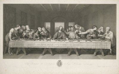 Das letzte Abendmahl, gezeichnet von Teodoro Matteini, graviert von Raphael Morghen von Leonardo da (after) Vinci