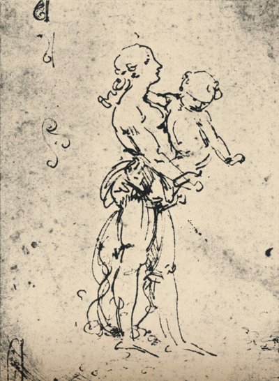 Eine Frau, die ein Kind trägt von Leonardo da Vinci