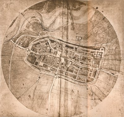 Eine Karte der Stadt Imola, Italien, ca. 1472-ca. 1519, 1883 von Leonardo da Vinci