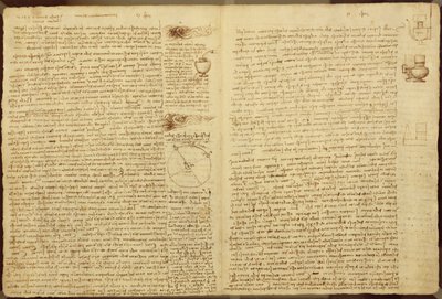 Eine Seite aus dem Codex Leicester, 1508-12 von Leonardo da Vinci