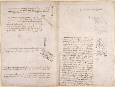 Notizen und Diagramme zur Mechanik, über die Geschwindigkeit von Flüssigkeiten, ca. 1503-6 von Leonardo da Vinci