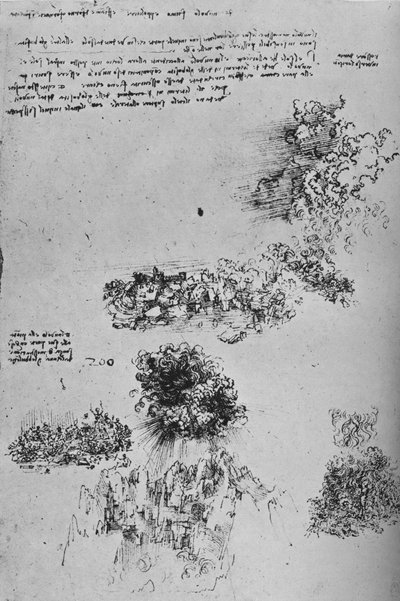 Zerstörung vom Himmel auf die Erde geregnet, um 1480 von Leonardo da Vinci