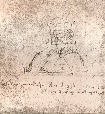 Zeichnung zur Theorie der Proportionen der menschlichen Figur, ca. 1472-1519, 1883 von Leonardo da Vinci