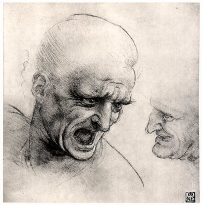 Köpfe von Kriegern, 1503-1505 von Leonardo da Vinci