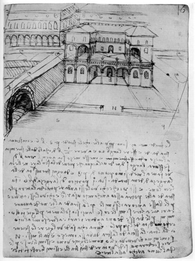 Plan für eine ideale Stadt, 1488-1490 1954 von Leonardo da Vinci