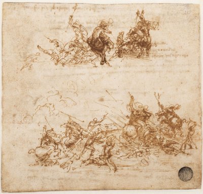 Studie für die Schlacht von Anghiari, ca. 1503-1504 von Leonardo da Vinci