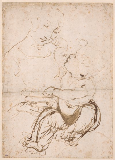 Studie für die Madonna mit einer Obstschale, ca. 1478 von Leonardo da Vinci