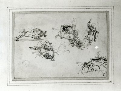 Studie von Reitern im Kampf, 1503-4 von Leonardo da Vinci