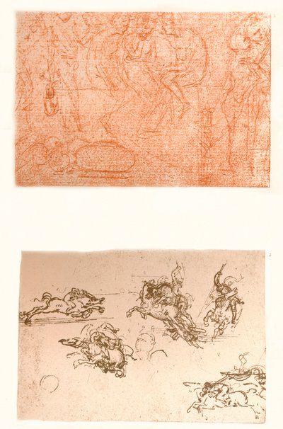 Zwei Zeichnungen, ca. 1472-1519 von Leonardo da Vinci