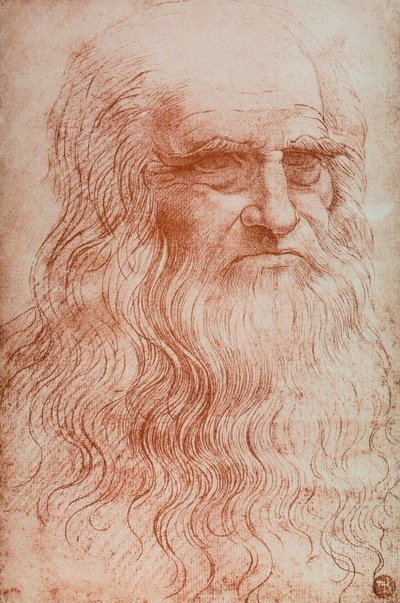 Porträt von Leonardo da Vinci, Kopie des Selbstporträts von Leonardo da Vinci, Sanguigna, Accademia Gallery, Venedig von Leonardo da after Vinci