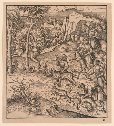 Eine Hirschjagd, aus "Der Weisskunig" von Leonhard Beck