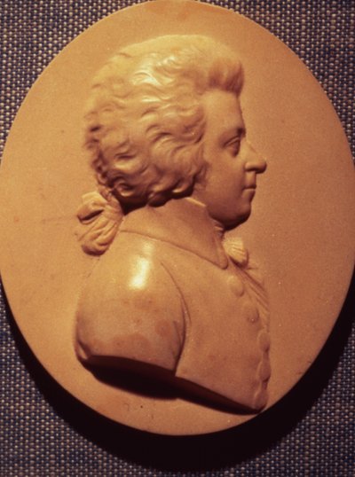 Porträtmedaillon von Wolfgang Amadeus Mozart (1756-91) von Leonhard Posch