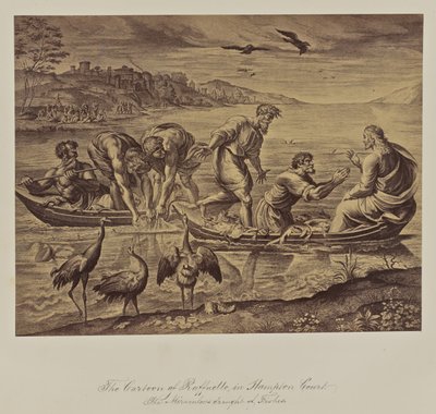 Der Karton von Raffael in Hampton Court. Der wunderbare Fischfang. von Leonida Caldesi