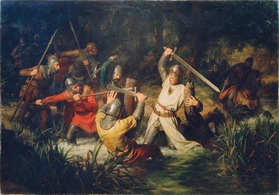 Rudolf von Habsburg in Lebensgefahr, 1872 von Leopold Edler von Löffler Radymno